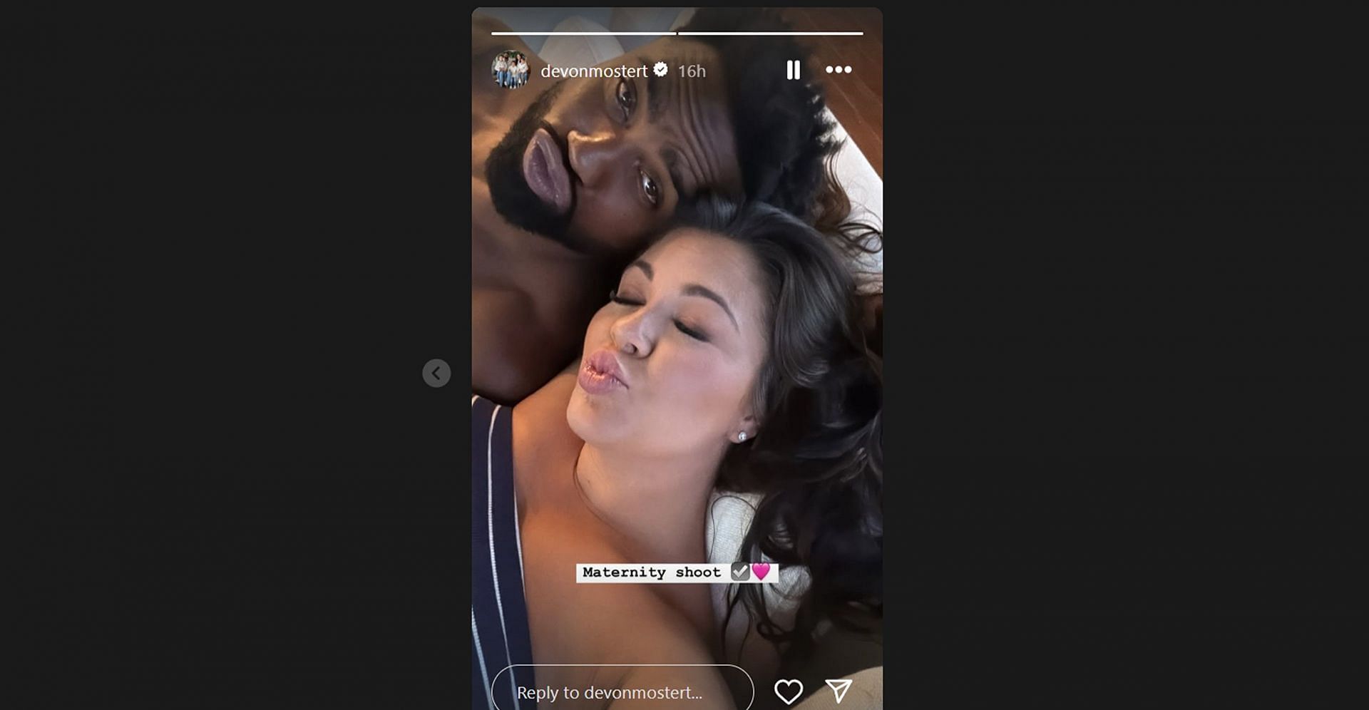 Still from Raheem Mostert’s wife's Instagram story/@devonmostert